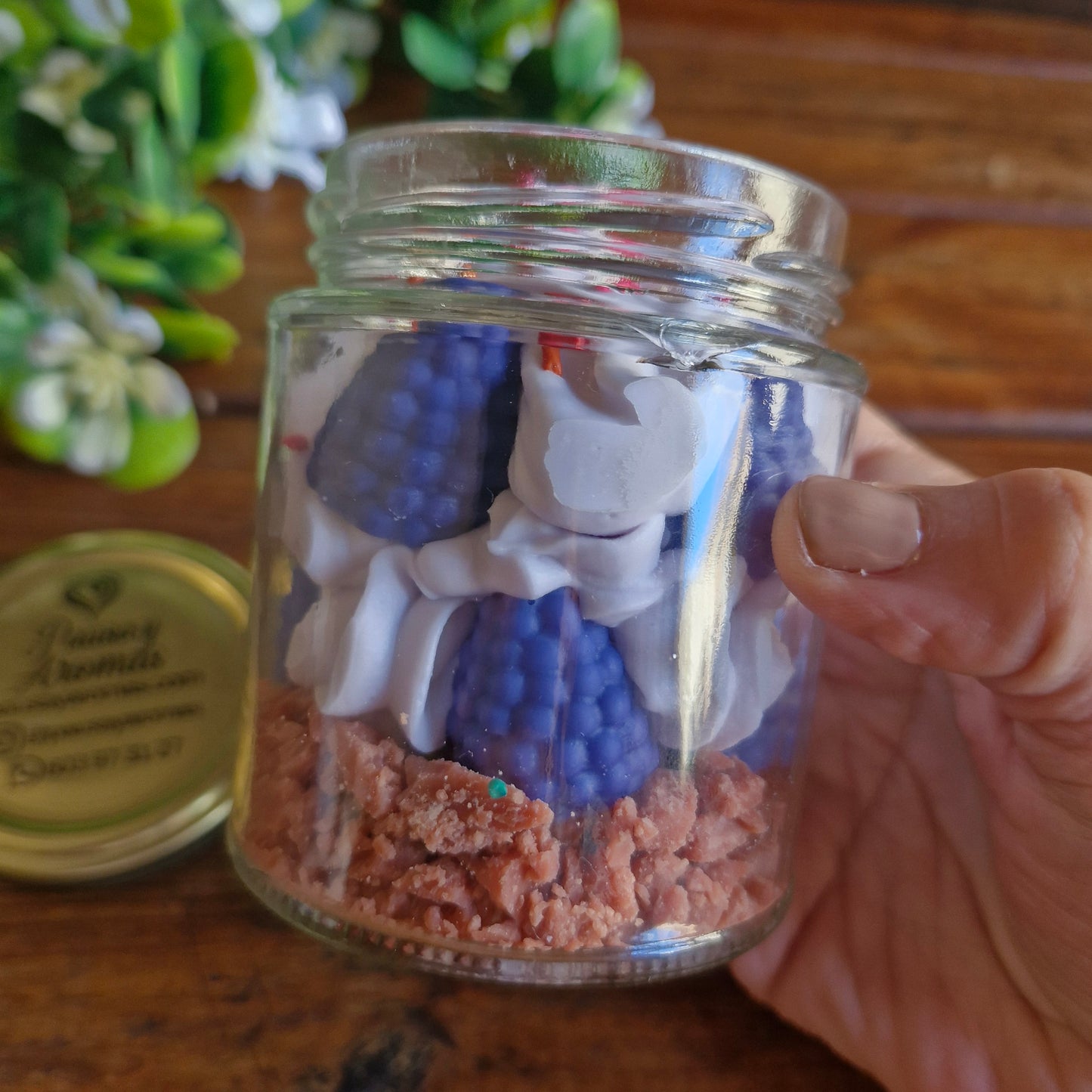Vela estilo postre de Caramelo, Frambuesa & Vainilla