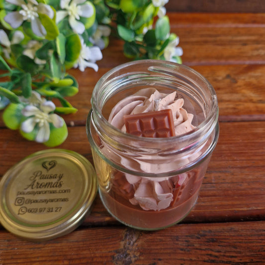 Vela estilo postre de Chocolate