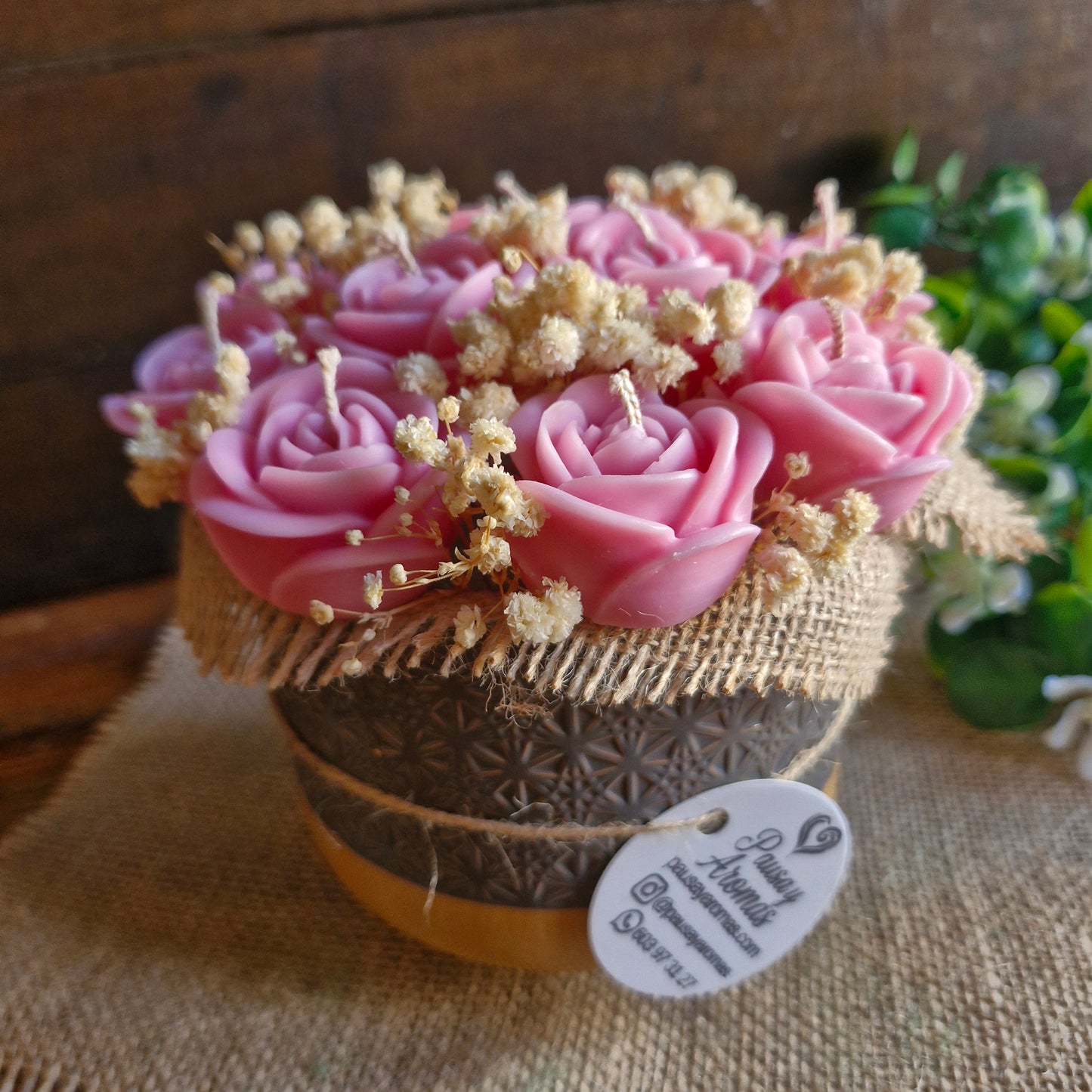 Bouquet de flores de velas aromáticas Rosas Rosa
