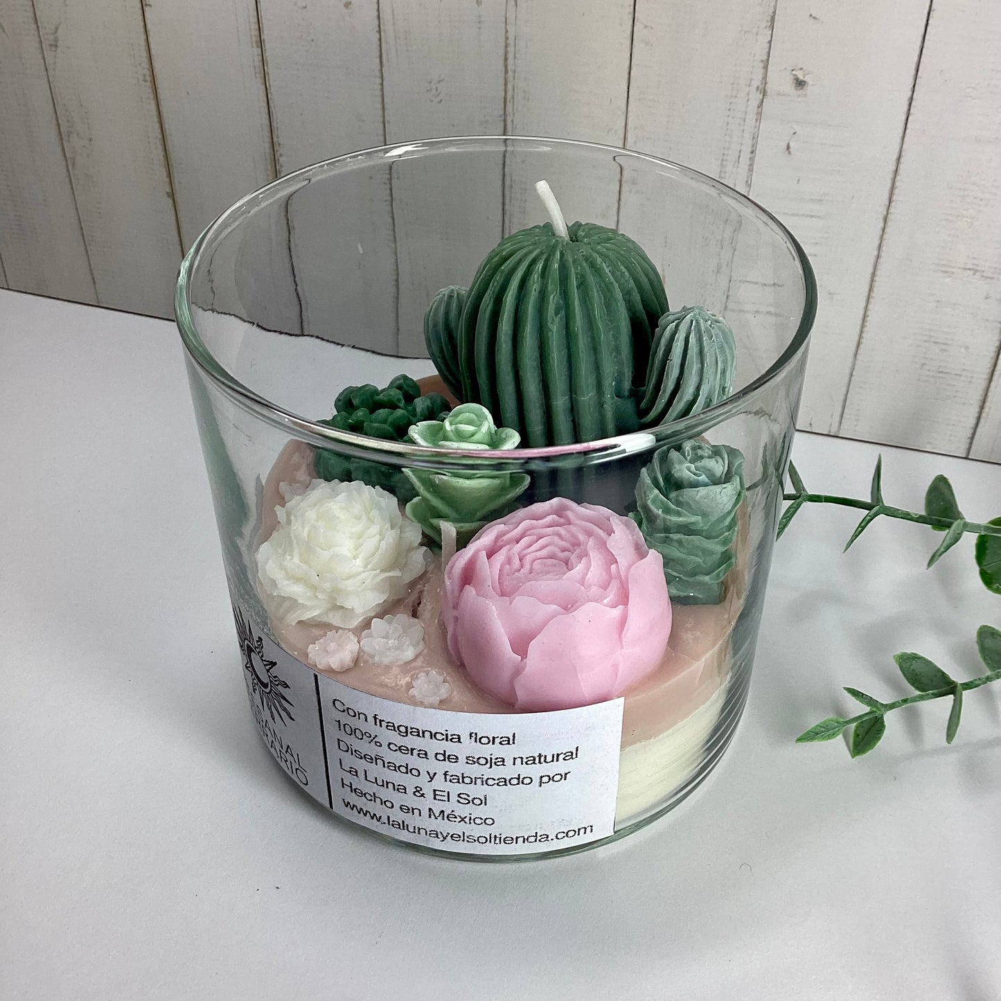 Vela aromática jardín de cactus