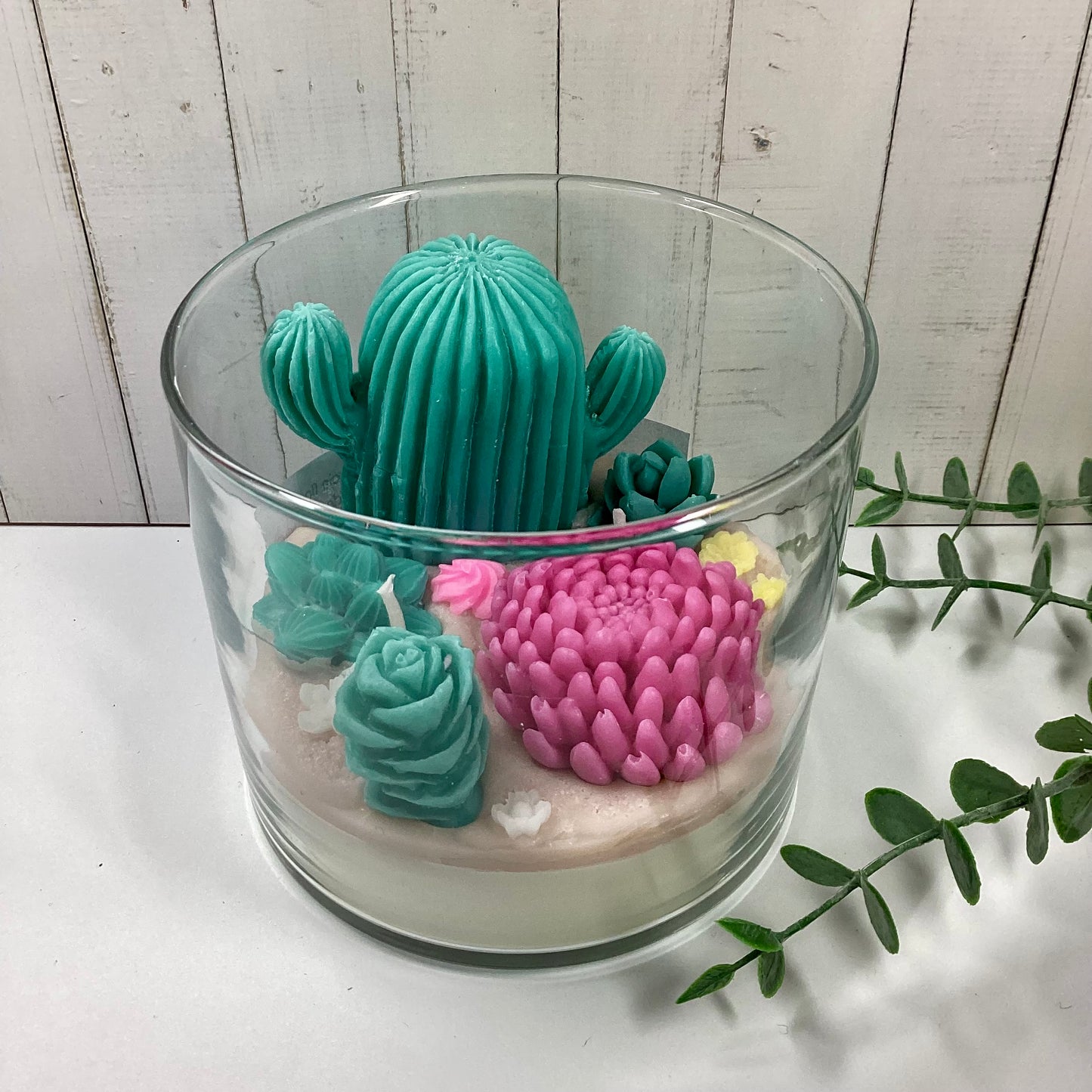 Vela aromática jardín de cactus