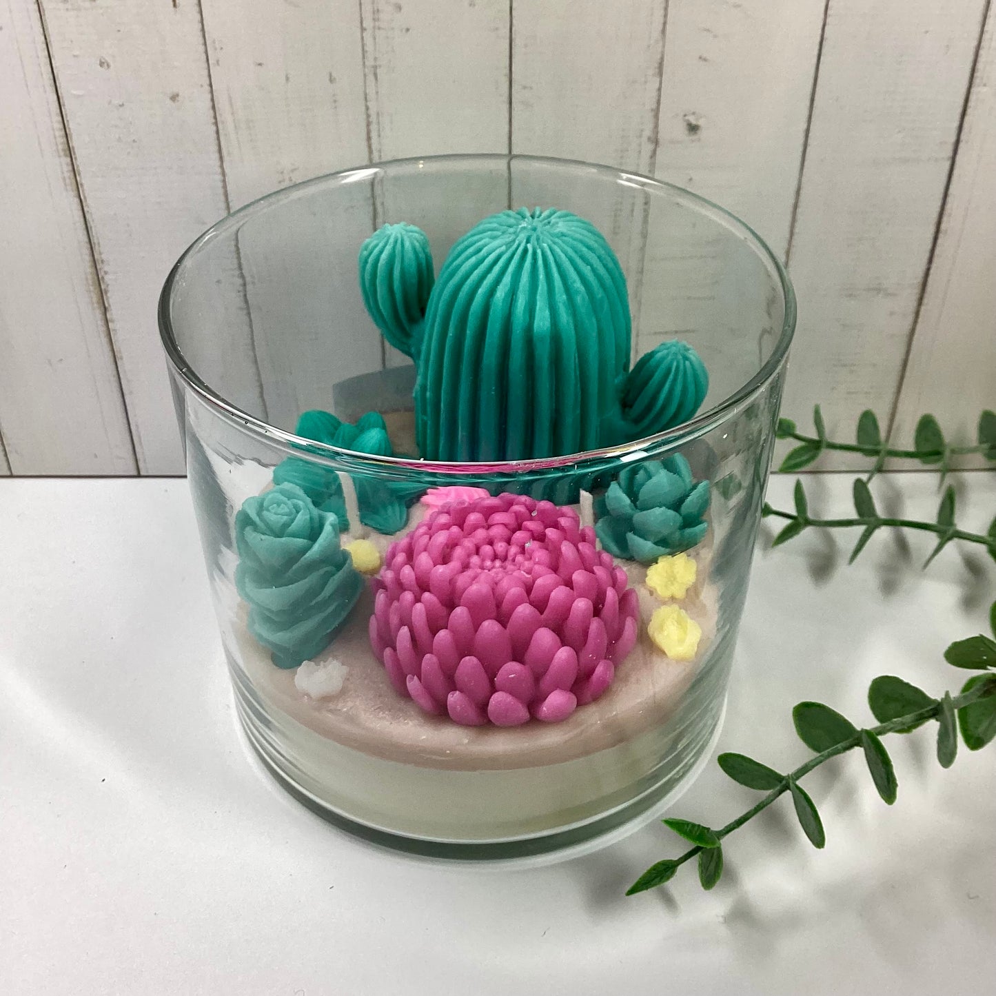 Vela aromática jardín de cactus