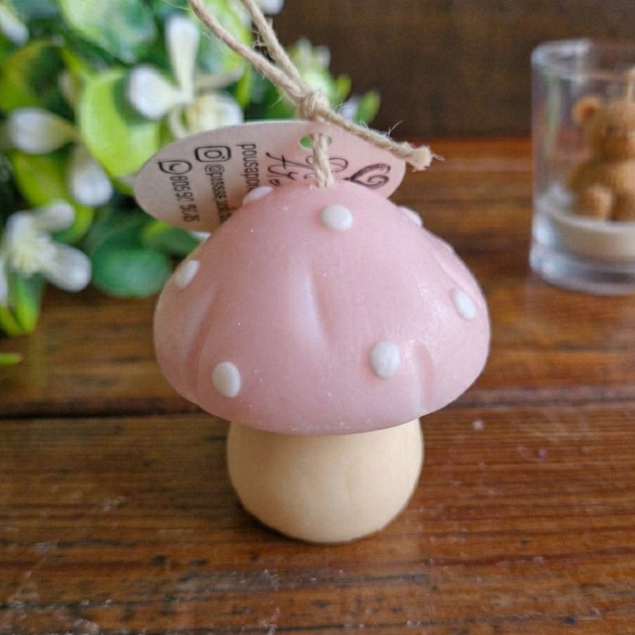 Vela decorativa aromática diseño hongo
