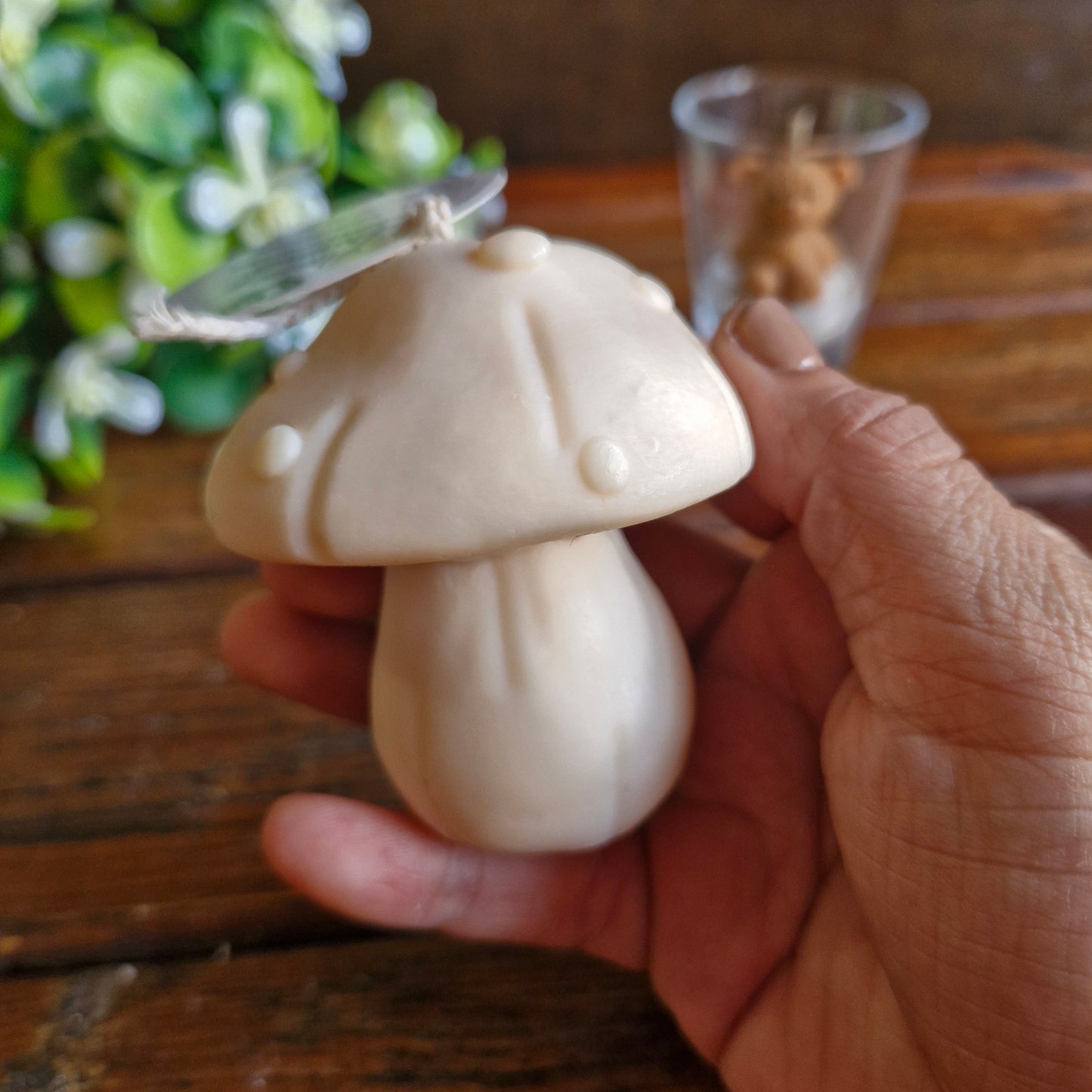 Vela decorativa aromática diseño hongo