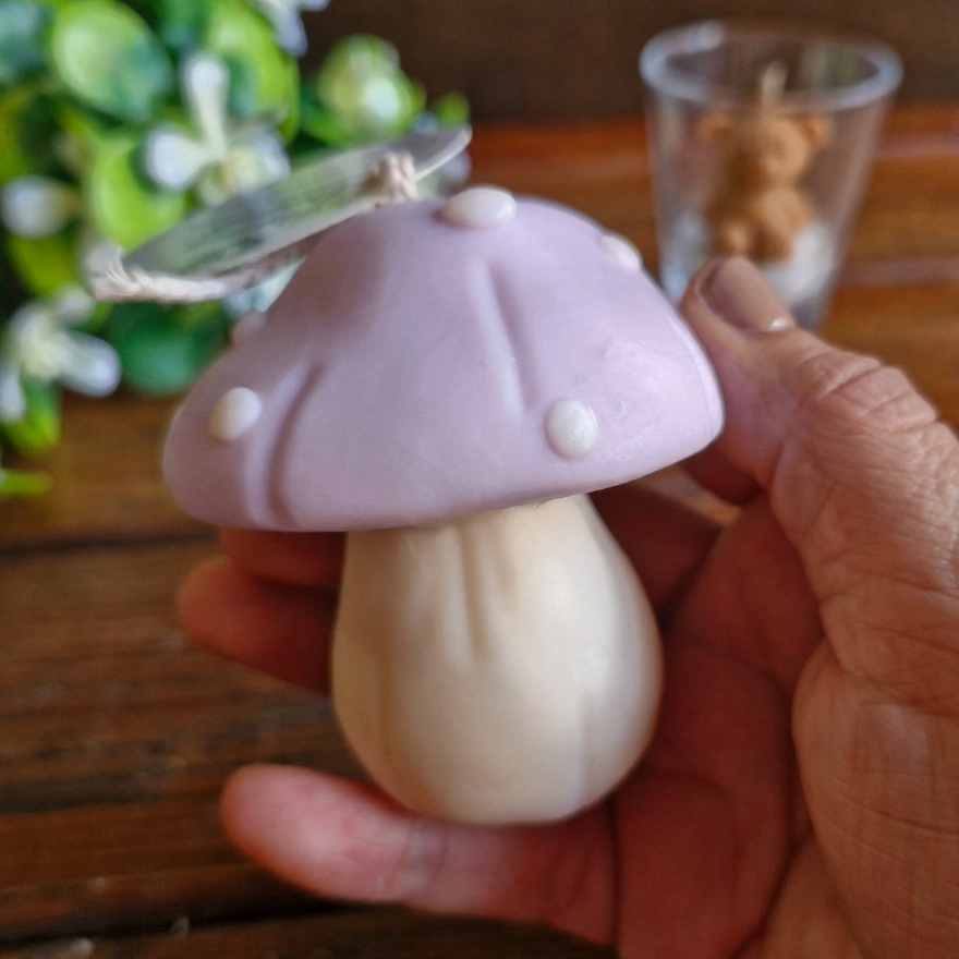 Vela decorativa aromática diseño hongo