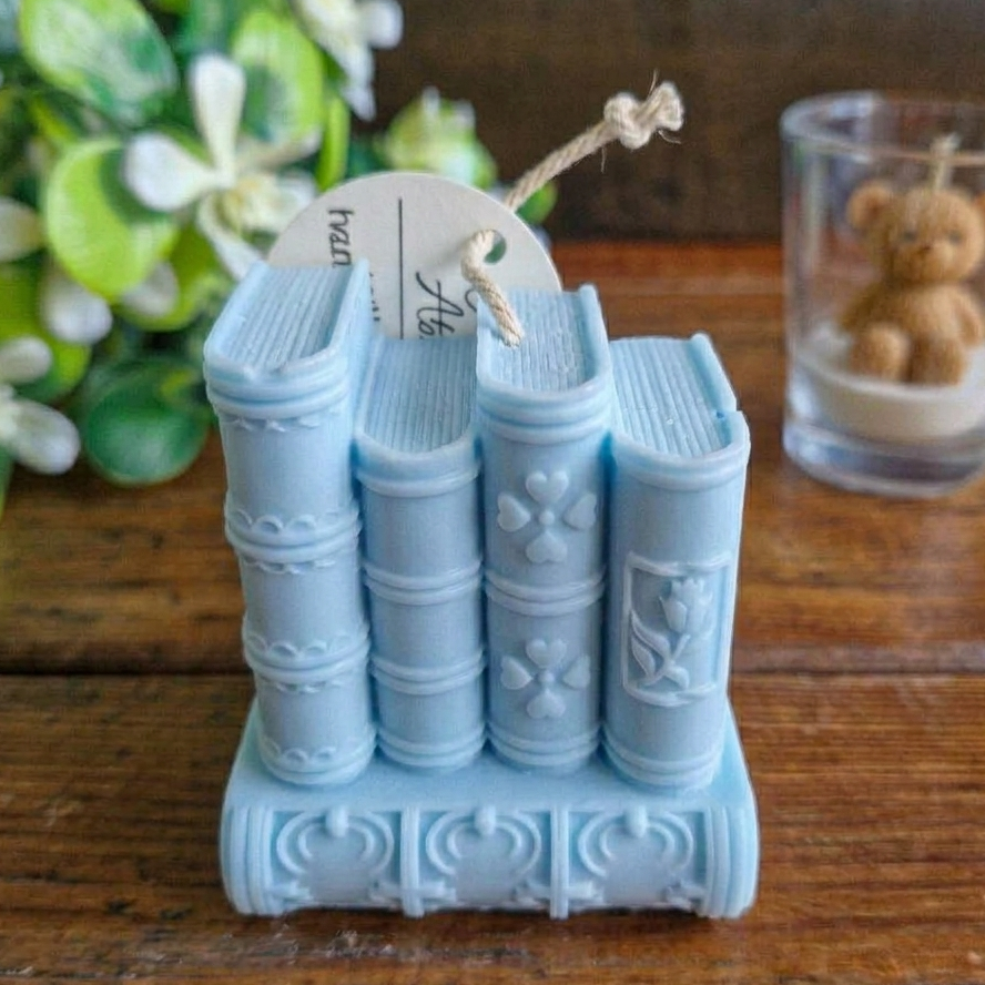 Vela decorativa aromática diseño Libros