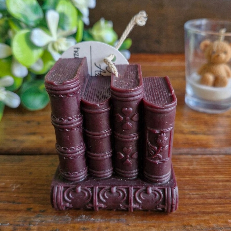 Vela decorativa aromática diseño Libros