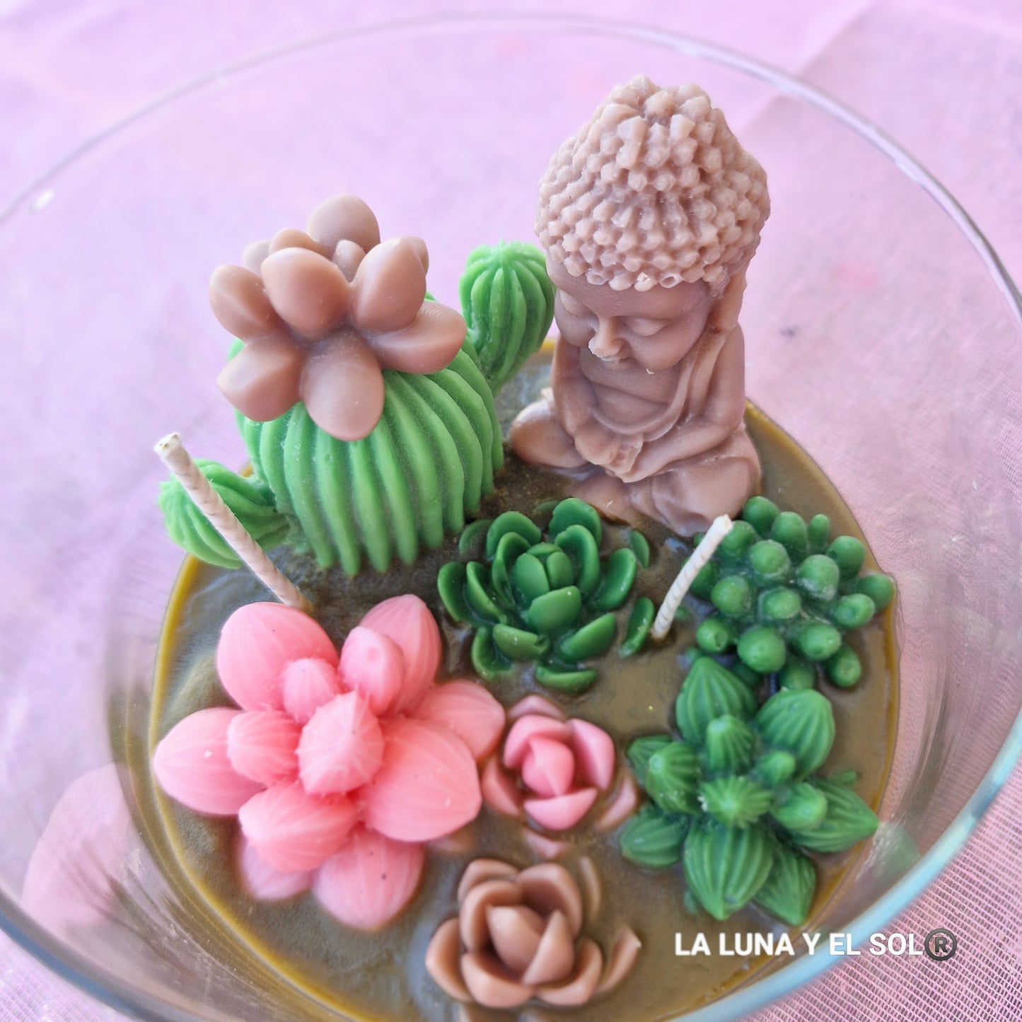 Vela aromática jardín de cactus